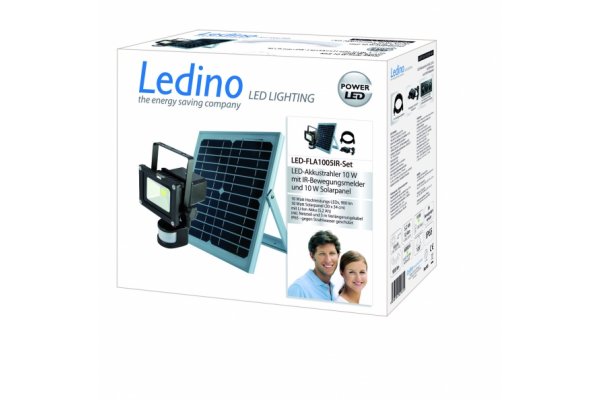 Ledino LED schijnwerper Solar panel 10W met sensor