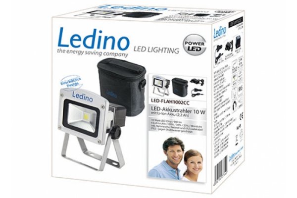 Ledino LED schijnwerper op accu 2.2A 10Watt / FLAH1002D TAS