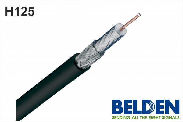 BELDEN H125 COAX 250 METER TREKDOOS ZWART PVC