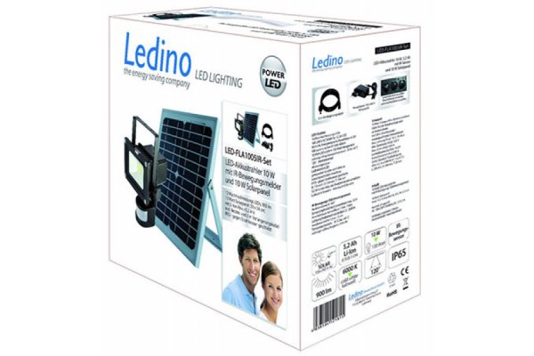Ledino LED schijnwerper Solar panel 10W met sensor