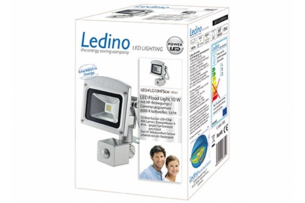 Ledino LED schijnwerper HF sensor 10W 6000K ZILVER