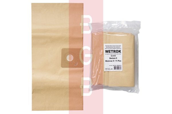 WETROK STOFZUIGERZAKKEN MONOVAC 9/11 INHOUD 10 STUKS  PAPIER