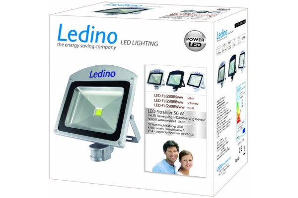 Ledino LED schijnwerper met sensor 50W 3000K WIT