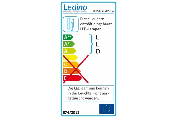 Ledino LED Schijnwerper 230v 20W 6500K ZILVER