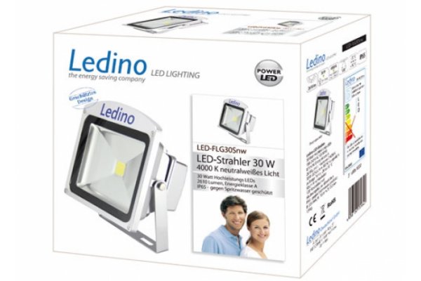 Ledino LED Schijnwerper 230v 30W 4000K ZILVER