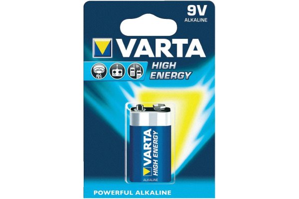 Batterij Varta Alkaline 9 volt High Energy BLS 1