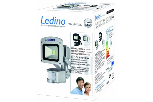 Ledino LED schijnwerper met sensor 10W 6000K WIT