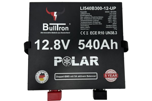 BullTron 540Ah LiFePO4 12.8V Polar Accu  met Bluetooth BMS