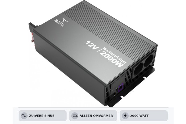 BullTron Omvormer 2000W-12V/230V  + aan/uit schakelaar
