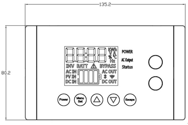 BullTron Combi Lader/Omvormer 2000W-12V/230V 80A + display