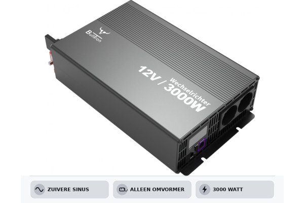 BullTron Omvormer 3000W-12V/230V  + aan/uit schakelaar