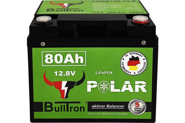 BullTron 80Ah LiFePO4 12.8V Polar Accu met Bluetooth BMS