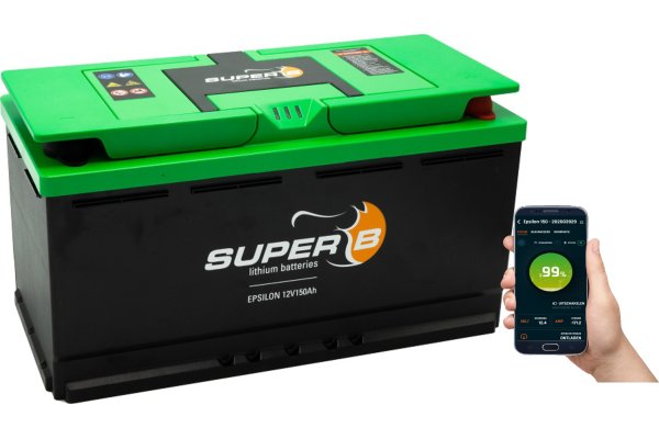 Super B Epsilon 12V 180Ah LiFePO4 accu met Bluetooth BMS