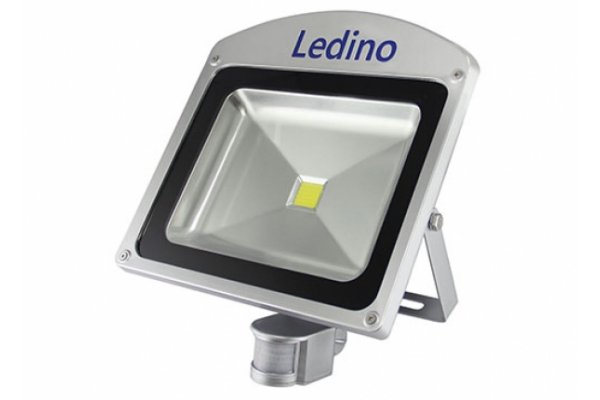 Ledino LED schijnwerper met sensor 50W 6000K ZILVER