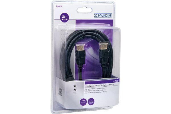 SCHWAIGER HIGH SPEED HDMI KABEL 3 METER MET ETHERNET