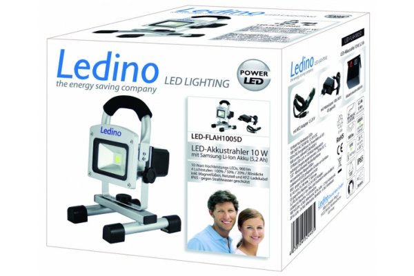 Ledino LED schijnwerper op accu 5.2A 10Watt Köpenick 105